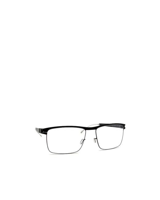 Mykita White Dalton Rectangle-Frame Metal Glasses for men