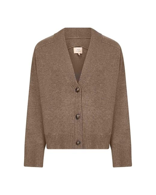 Loulou de Saison Brown Kaia V-Neck Cardigan