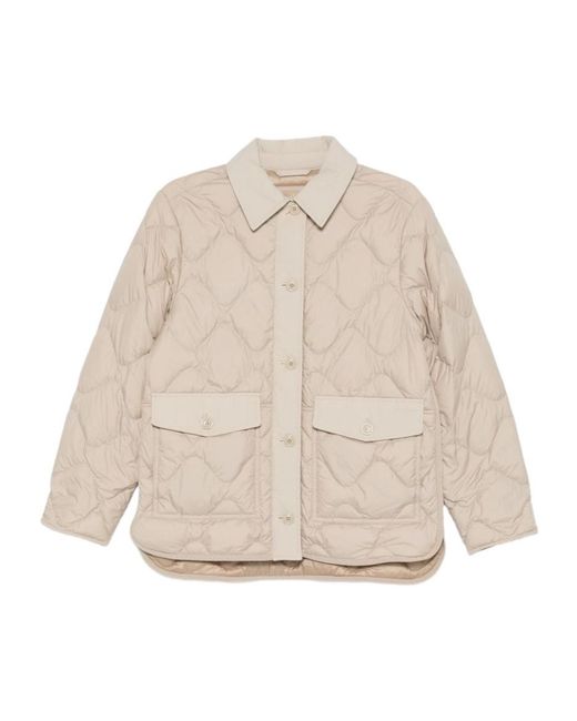 Woolrich Natural Quilted Buttoned Jacket
