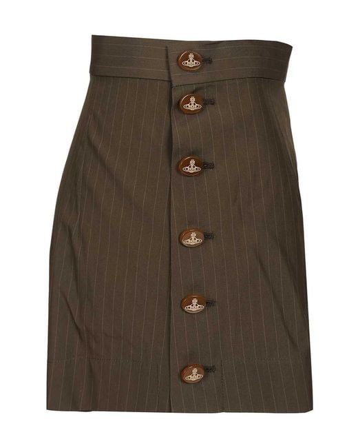 Vivienne Westwood Green Striped Button Shorts