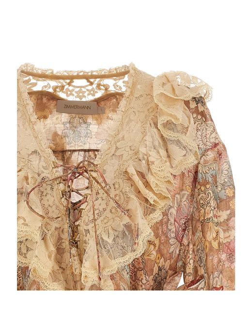 Zimmermann Natural V-Neck Dress