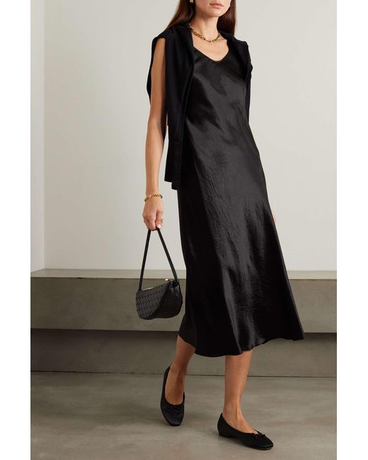 Max Mara Black Leisure Talete Pleated Mid-Length Dress