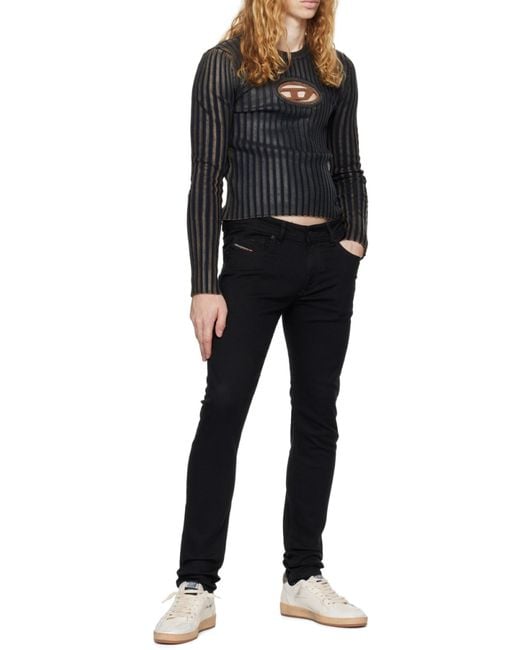 DIESEL Black 1979 Straight Leg Jeans for men
