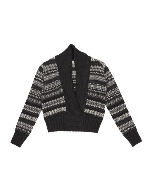 Magda Butrym Black Magda Burtym Double-Breasted Striped Cardigan
