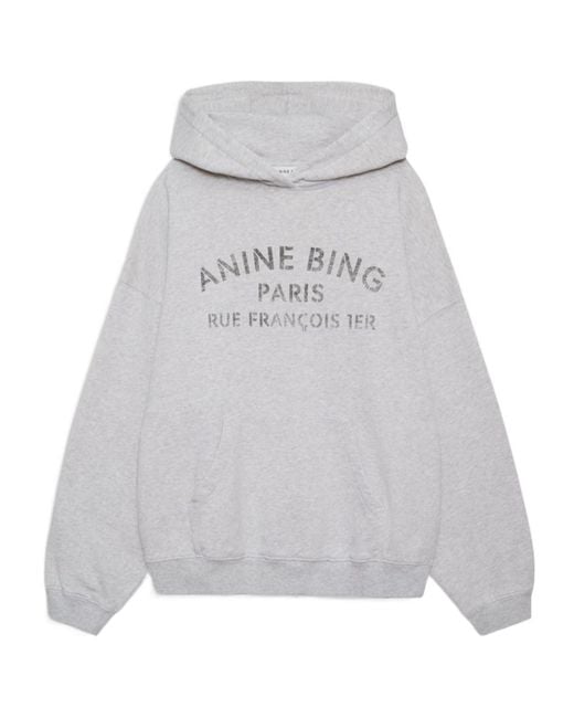 Anine Bing Gray Harvey Sweatshirt Paris Stencil