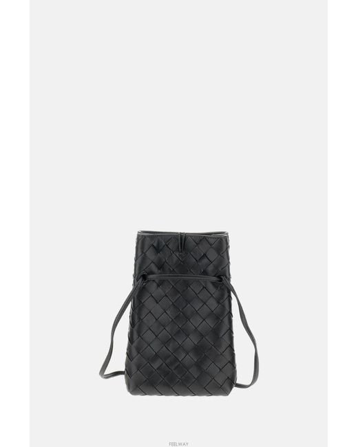 Bottega Veneta Black Andiamo Phone Pouch