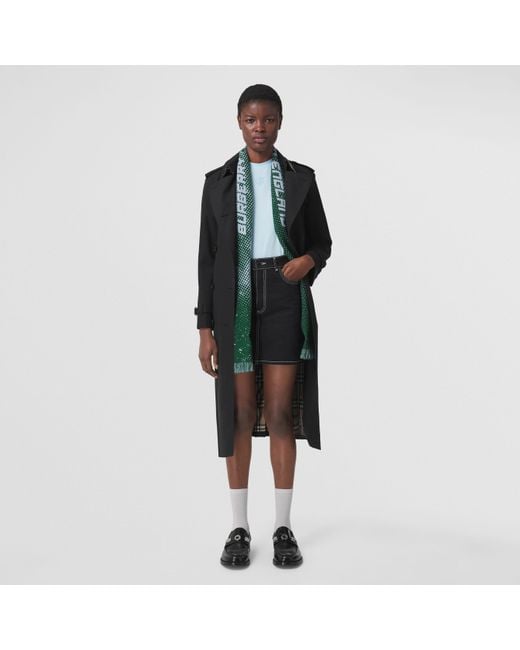 Burberry Green Destiny Jacquard-Pattern Scarf