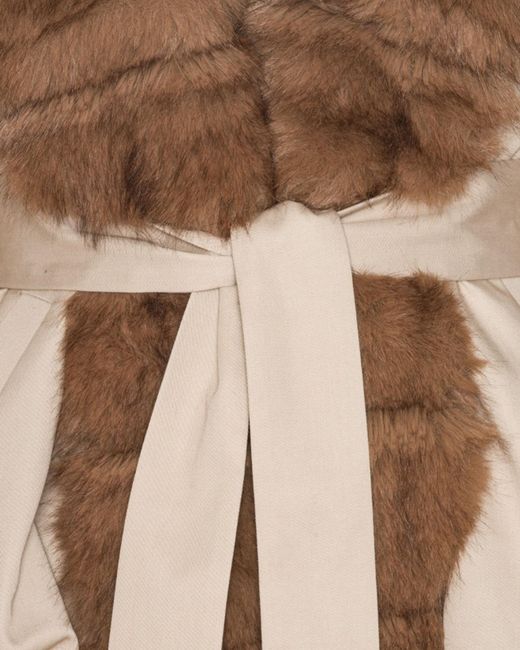 ROTATE BIRGER CHRISTENSEN Brown Faux Fur Collar Jacket