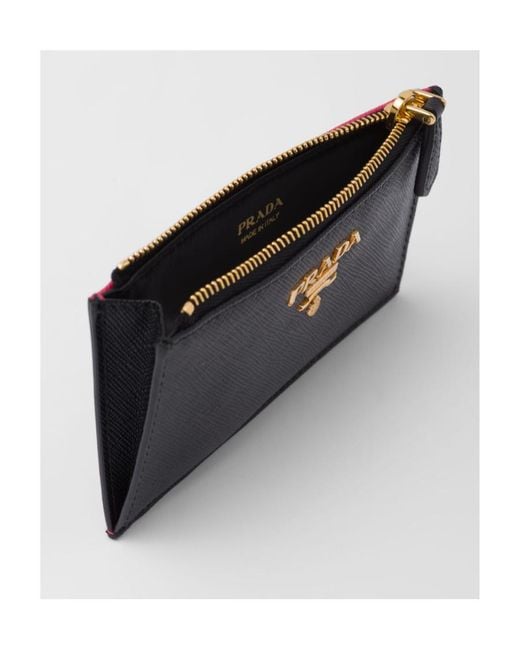 Prada Blue Saffiano Leather Card Holder