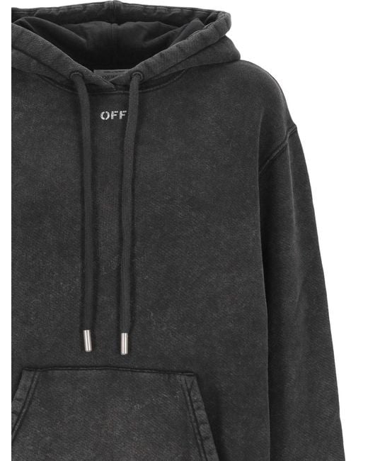 Off-White c/o Virgil Abloh Black Logo Printed Drawstring Hoodie