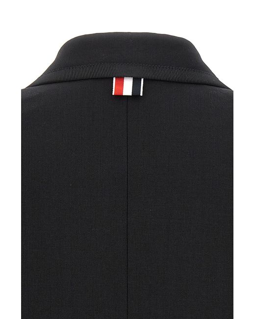 Thom Browne Black Notched-Lapel Fitted Jacket