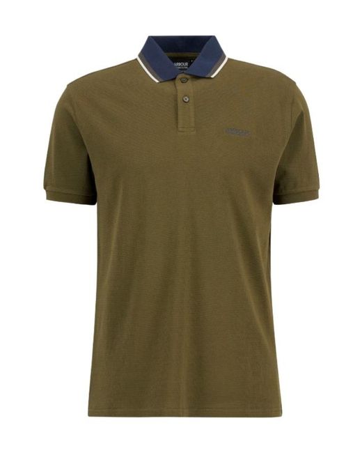 Barbour Green Short-Sleeved Polo Shirt for men