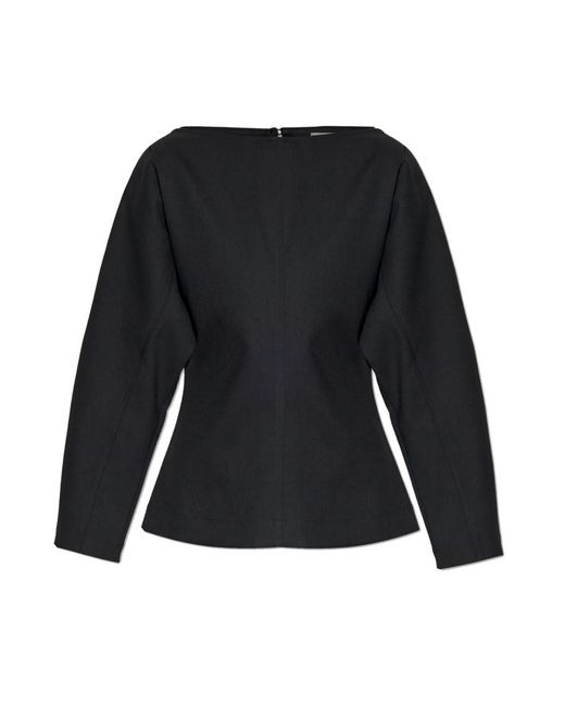 Studio Nicholson Black Long Sleeved Buttoned Top