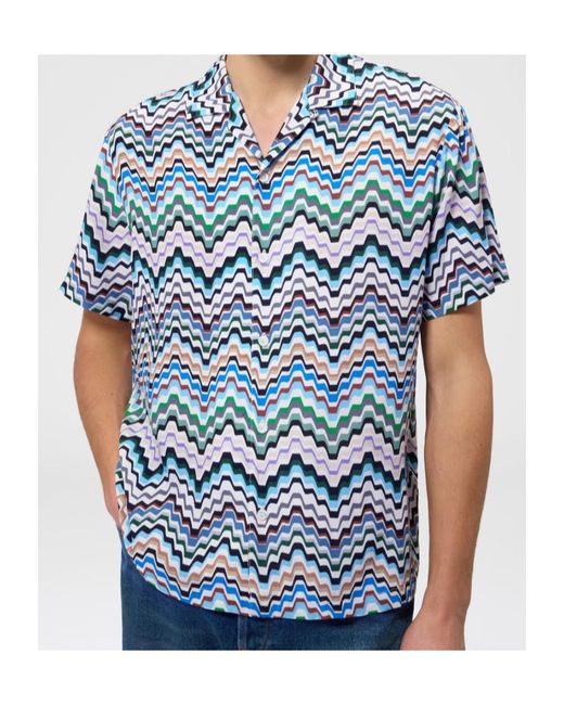 Missoni Blue Zigzag Shirt for men