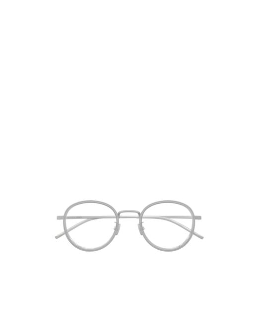 Bottega Veneta White Eyewear Oval Frame Glasses for men