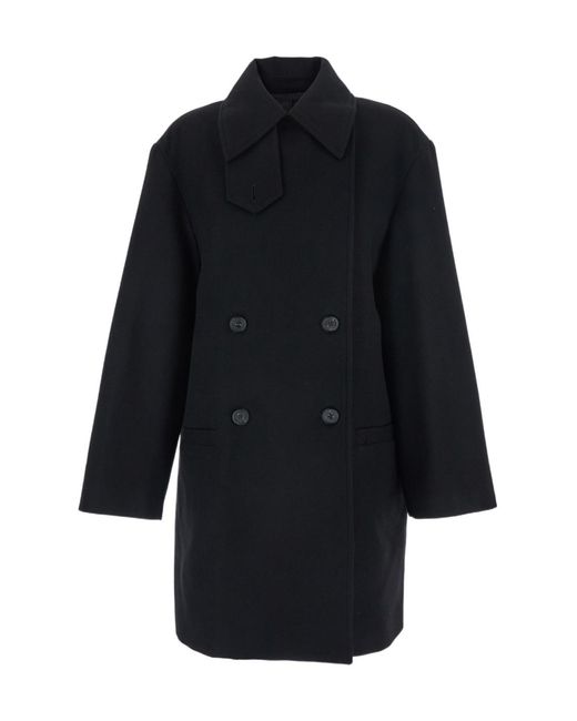 Totême Blue Totême Double-Breasted Long Coat