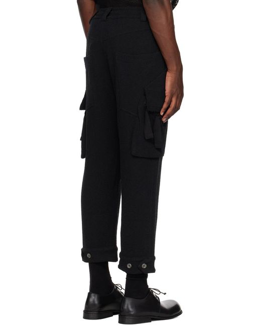 Song For The Mute Black Elastic Waistband Casual Pants for men