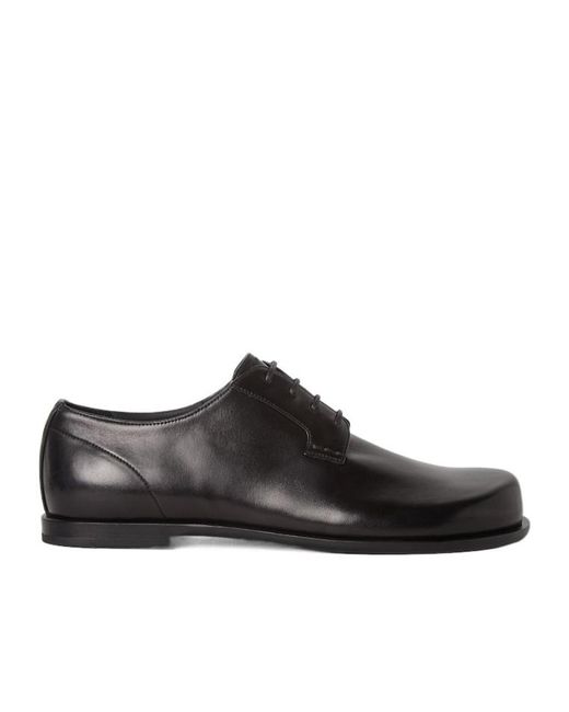 Fendi Black Squared Ff Lace-Up Shoes for men