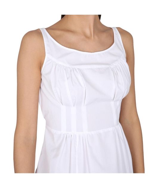 Aspesi White Tied-Waist Sleeveless Top