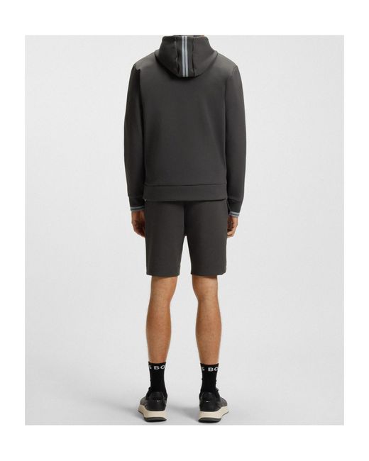 Boss Black Zip-Up Hooded Sweatshirt for men