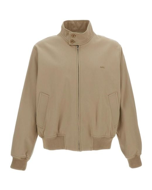 A.P.C. Natural Zip-Up Bomber Jacket for men