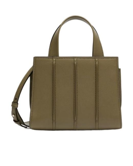 Max Mara Green Panelled Leather Clutch Bag