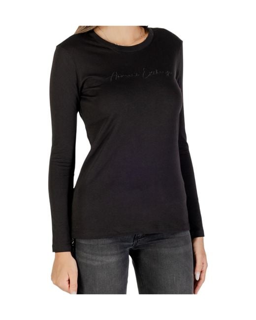 ARMANI EXCHANGE Black Round-Neck T-Shirt