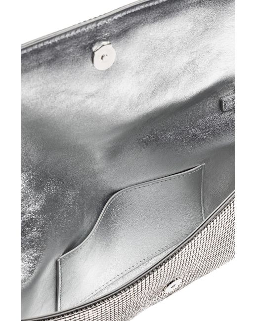 Versace Gray Embellished Chain-Linked Clutch Bag