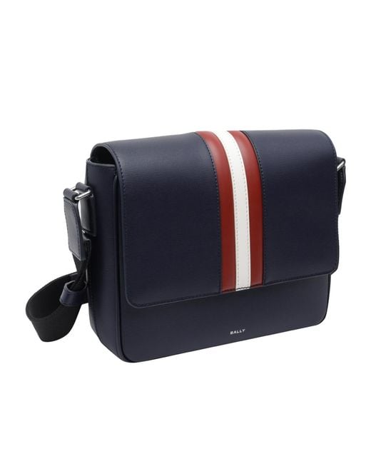 Bally Blue Mythos Stripe Messenger Bag for men