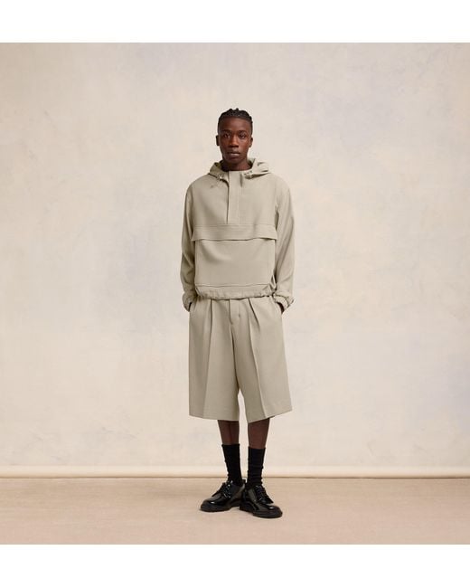 AMI Natural Ami Drawstring Hooded Windbreaker Jacket for men