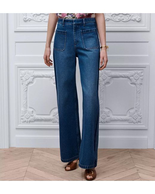 Dior Blue High-Waist Flared Jeans
