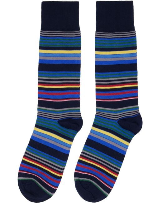 Paul Smith Blue Three Pairs Of Mid-Calf Socks for men