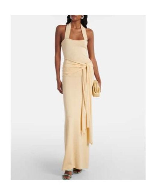 AYA MUSE Natural Knitted Ultra-Long Dress