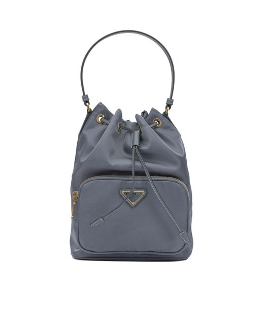 Prada Blue Logo Shoulder Bag