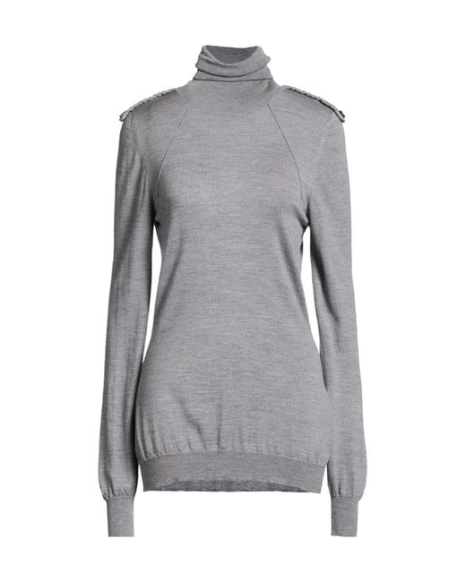 Burberry Gray Simple Solid-Color Wool Knitwear