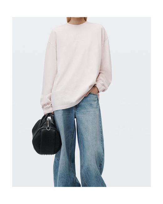 Alexander Wang White Crewneck Long-Sleeved T-Shirt