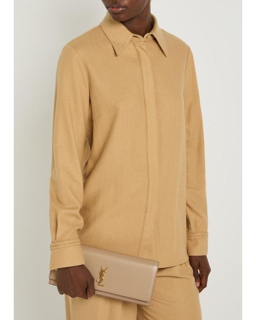 Saint Laurent Natural Leather Clutch