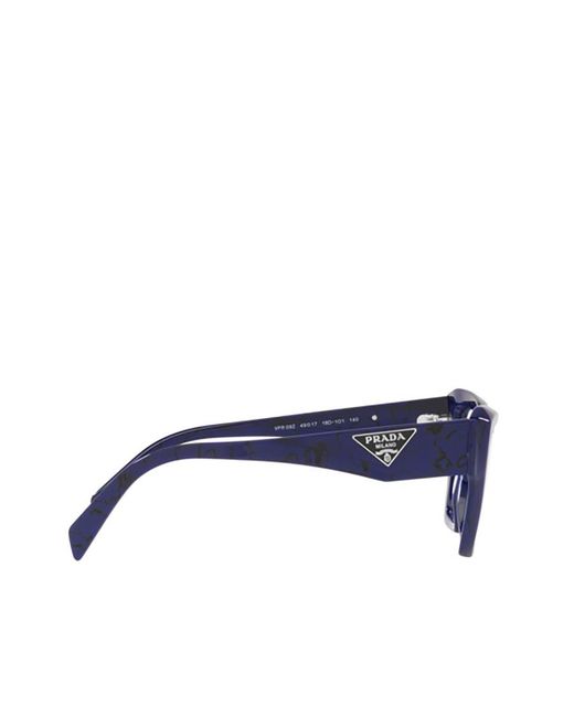 Prada Blue Eyewear Square Frame Glasses