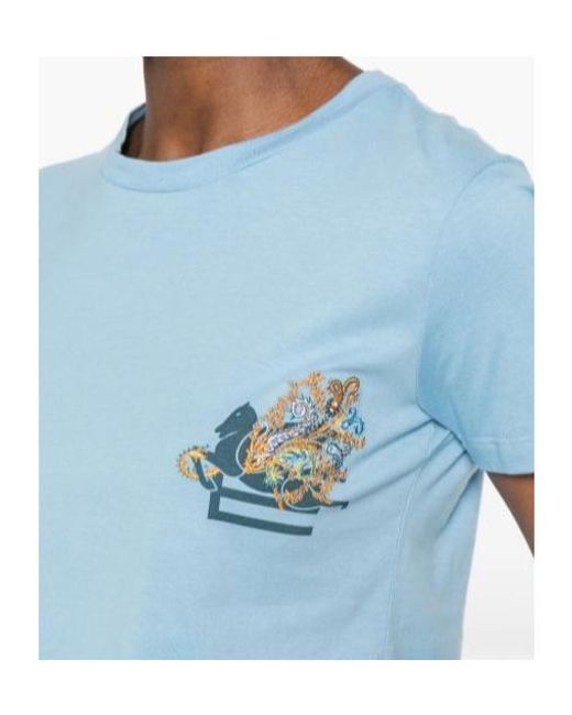 Etro Blue Paisley Print T-Shirt