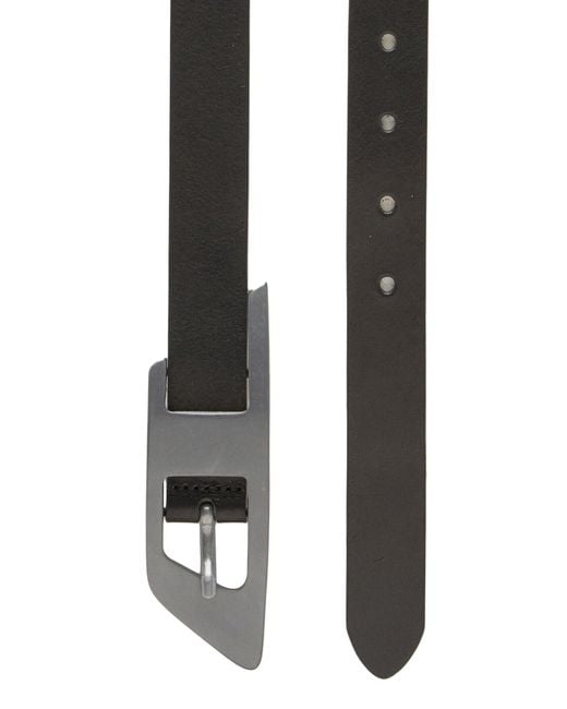 DIESEL White Logo-Buckle Leather Belt for men