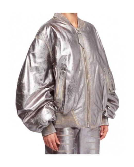 The Attico Multicolor The Leather Bomber Jacket