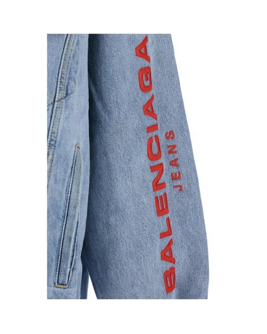 Balenciaga Blue Patched Jacket for men