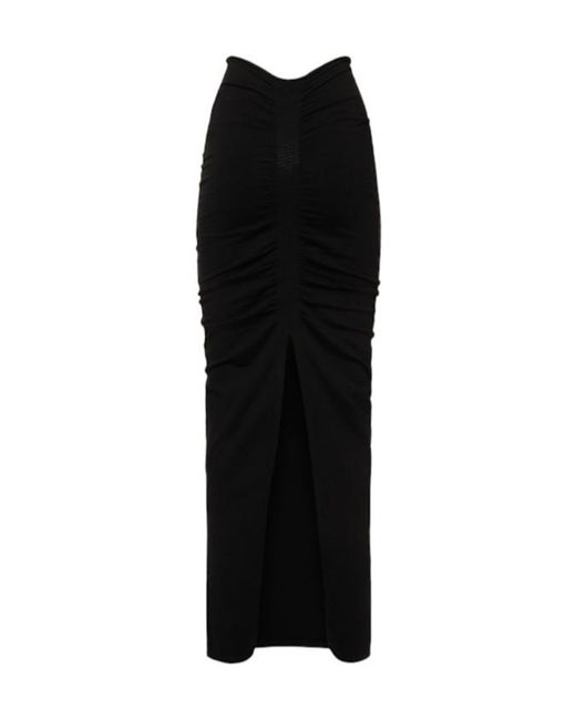 Alexander Wang Black Pleated Knitted Skirt