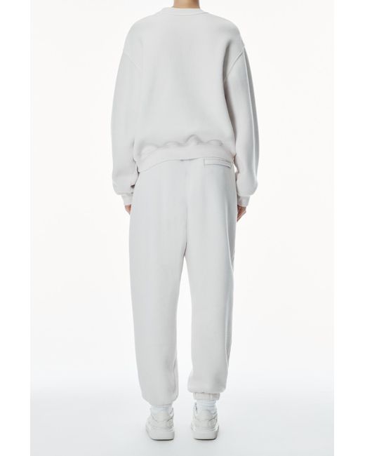 T By Alexander Wang White Logo Printed Drop Shoulder Sweatshirt