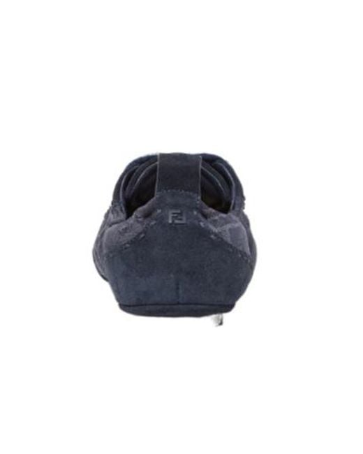 Fendi Blue Fit Lace-Up Sneakers for men