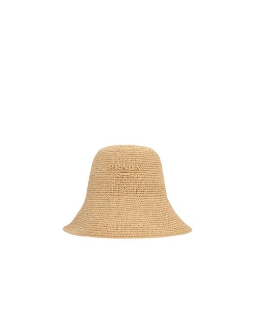 Prada White Logo Detailed Bucket Hat