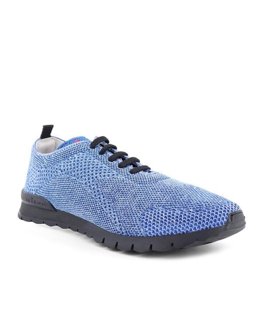 Kiton Blue Knitted Sneakers for men
