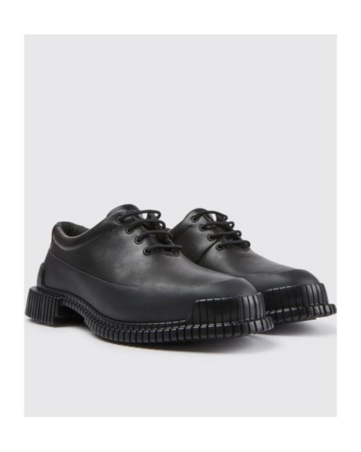 Camper Black Pix Round Toe Lace-Up Shoes