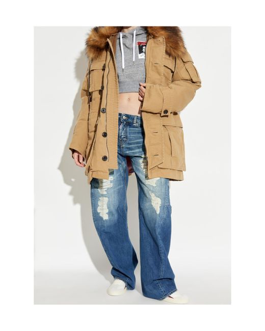 DSquared² Natural Military Fur Collar Parka