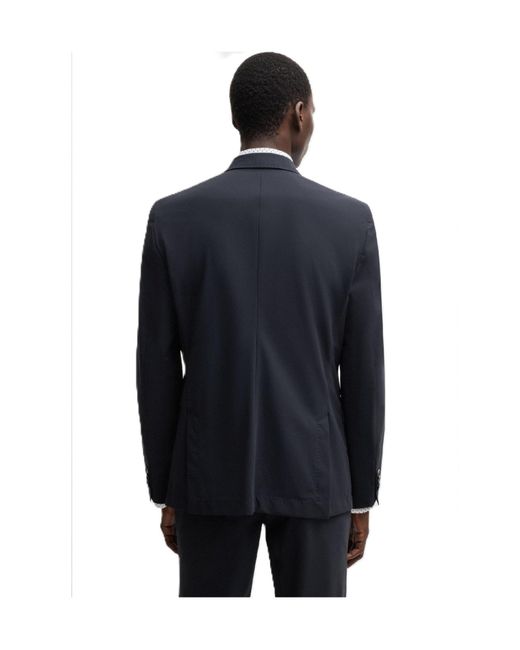 Boss Blue Single-Breasted Blazer for men